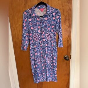 ✨Lilly Pulitzer S EUC Blue and Pink Floral Dress